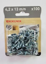 Саморез с прессшайбой KOELNER 4,2x13 острый (100 шт)
