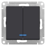 Выключатель 2-кл с подсветкой Systeme Electric AtlasDesign ATN001053