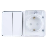 Розетка с выключателем 2-кл Systeme Electric ATN540174 IP54