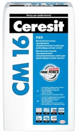 Клей для плитки усиленной фиксации Ceresit CM 16 Flex, 25 кг