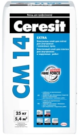 Клей для плитки эластичный Ceresit CM 14, 25 кг