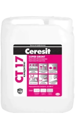 Грунтовка Ceresit CT-17 SUPER концентрат 1:1 бесцветная (белая) 10 л