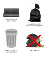 Пакеты для мусора 35 л, размер 60х50 см (15 мкм) 50 шт