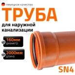 Труба для наружной канализации 160х2000 мм Ostendorf KGEM