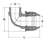 Отвод с наружной резьбой 20х1/2 мм Unio PRO AQUA 82020000000M012