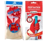 Перчатки латексные хозяйственные сверхпрочные Биколор (размер L)