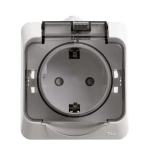 Розетка с/з и шторками Systeme Electric Этюд PA16-044B