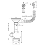 Сифон для мойки 3 1/2"х40 с гибким круг. переливом АНИ Грот A0142S