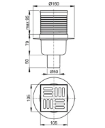 Трап для душа Alcaplast вертикальный 105x105/50 APV2 BL 01