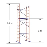 Вышка-тура передвижная Дачник 4,2 м (площадка 1,2х0,61 м)