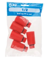 Заглушка ПП 1/2" НР красная AV Engineering (5 шт)