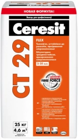 Штукатурка цементная трещиностойкая Ceresit CT-29, 25 кг