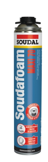 Монтажная пена Soudal Soudafoam Maxi 70 под пистолет, 870 мл