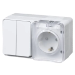 Розетка с выключателем 2-кл Systeme Electric ATN540174 IP54