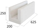 Блок лотковый ЗАБУДОВА 1БЛ 625x200x250, возможно 15% боя