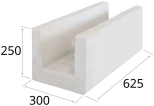 Блок лотковый ЗАБУДОВА 3БЛ 625x300x250, возможно 15% боя