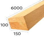 Брус нестроганный 150х100х6000 мм (сорт 2-3)