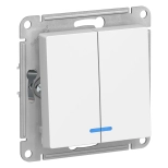 Выключатель 2-кл с подсветкой Systeme Electric AtlasDesign ATN000153