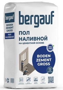 Наливной пол Bergauf Boden Zement Gross, 25 кг