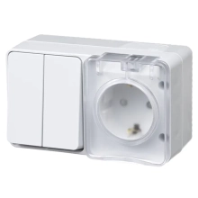Розетка с выключателем 2-кл Systeme Electric ATN540174 IP54