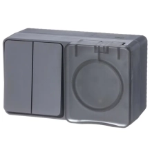 Розетка с выключателем 2-кл Systeme Electric ATN544074 IP54