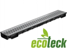 Лоток водоотводный 1000х153х57 с решеткой пластиковой (металлик) Ecoteck
