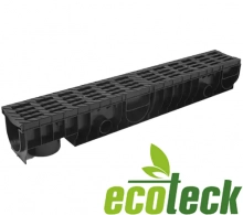 Лоток водоотводный 1000х153х145 с пластиковой решеткой Ecoteck