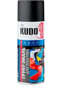 Грунт-эмаль для пластика акриловая KUDO RAL 9005 (черный) 520 мл, KU-6002