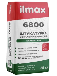Штукатурка цементная ilmax 6800, 25 кг