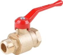 Кран шаровый латунный 1/2" ВР/НР (ручка-рычаг) Цветлит ZW10043