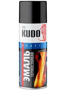 Эмаль аэрозольная термостойкая KUDO RAL 9005 (черная) 520 мл, KU-5002