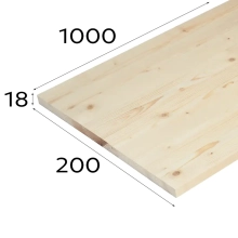 Мебельный щит 18х200х1000 мм (сорт АВ)