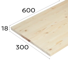 Мебельный щит 18х300х600 мм (сорт АВ)