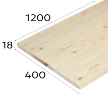 Мебельный щит 18х400х1200 мм (сорт АВ)