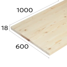 Мебельный щит 18х600х1000 мм (сорт АВ)