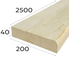 Мебельный щит 40х200х2500 мм (сорт АВ)
