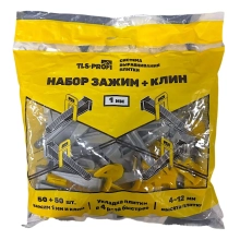 Набор СВП TLS Profi Зажим 1 мм + Клин (50 + 50 шт)