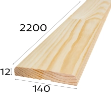 Наличник плоский 140х12х2200 мм (сорт А)