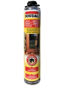 Монтажная пена Soudal Professional (окна, двери) под пистолет, 750 мл