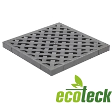 Решетка пластиковая к дождеприемнику 280х280х32 Ecoteck усиленная (металлик)