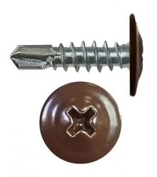 Саморез с прессшайбой DAXMER 4,2х16 со сверлом, RAL 8017 (1000 шт)