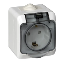 Розетка с/з и шторками Systeme Electric Этюд PA16-044B