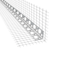 Угол фасадный алюминиевый с белой сеткой 7x7 см (3 м)