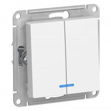 Выключатель 2-кл с подсветкой Systeme Electric AtlasDesign ATN000153