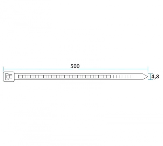 Хомут-стяжка 500х4,8 мм REXANT (07-0500) белый, 100 шт