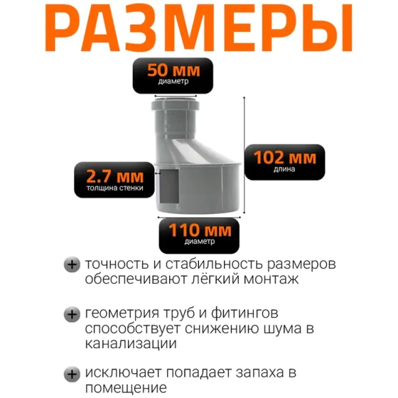 Редукция 110/50 мм Ostendorf HTR
