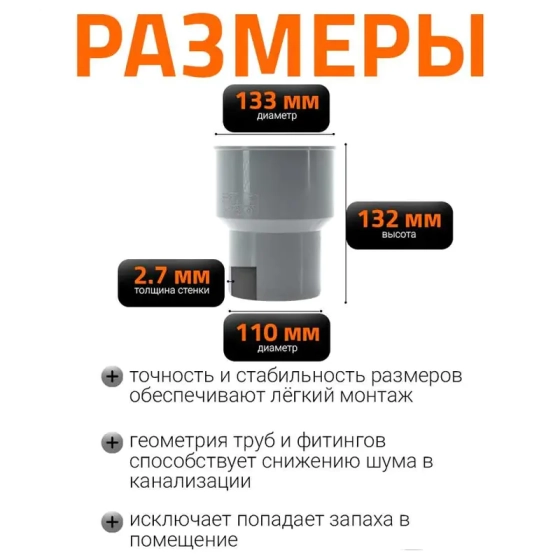 Переход на чугунную трубу 110 мм Ostendorf HTUG