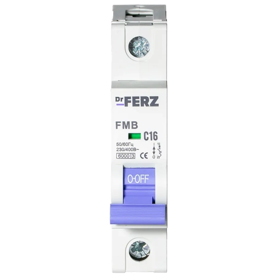 Автоматический выключатель DrFERZ FMB-C 6kA 1P 16A тип С (00059)