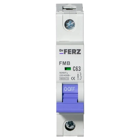 Автоматический выключатель DrFERZ FMB-C 6kA 1P 63A тип С (00065)