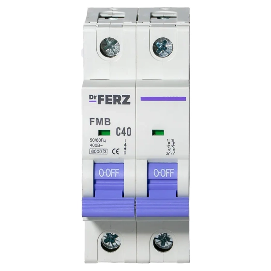 Автоматический выключатель DrFERZ FMB-C 6kA 2P 40A тип С (00076)